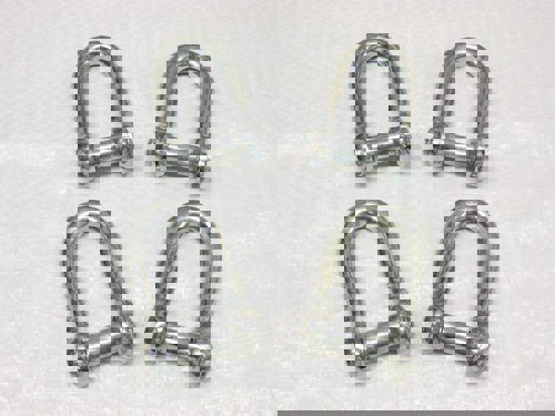 x4 12MM Galvanised Commercial Dee Shackles With Countersunk Pin - Chain Connect Caravan Tether Flush