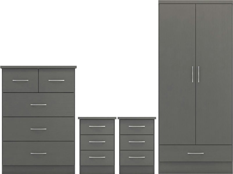 Seconique Nevada Nevada 2 Door 1 Drawer Wardrobe Bedroom Set