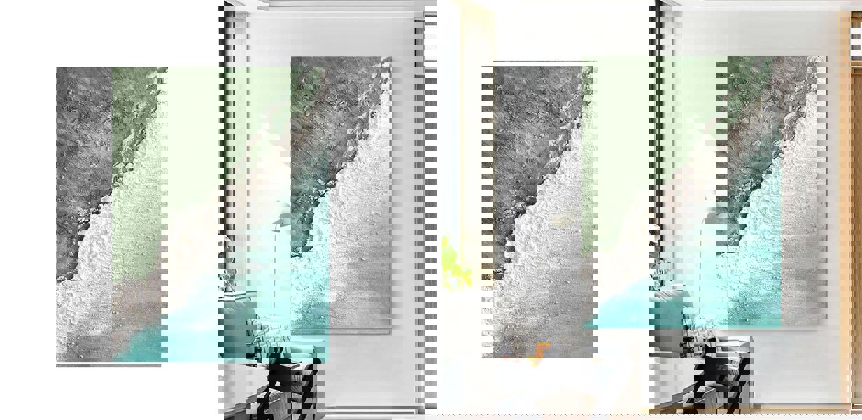 White Coastline Framed Wall Art Print Multiple Size-Rit Concept-Rit Concept