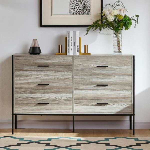 Vida Designs Brooklyn 6 Drawer Chest, Dark Wood