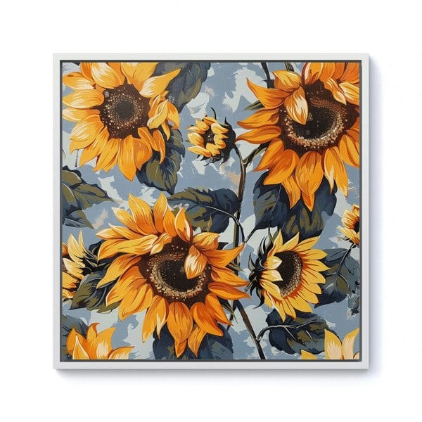 Warren Reed Sunflowers On A Sunny Day Framed Canvas