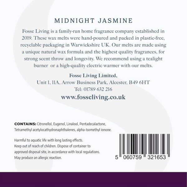 Fosse Living Midnight Jasmine Wax Melts - 16 Pack