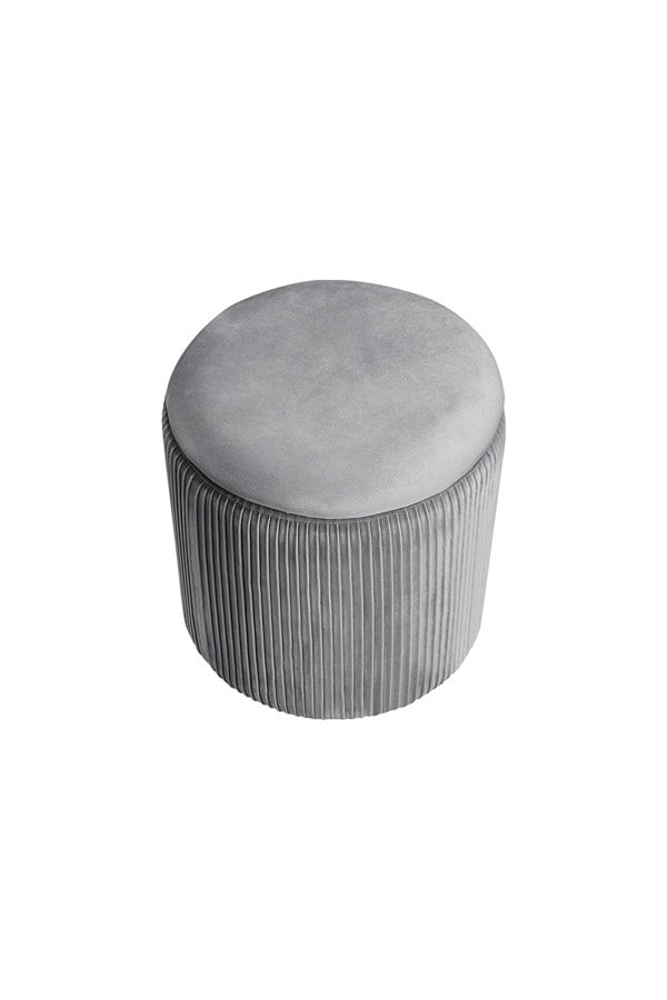 Living and Home Maegan Velvet Round Storage Footstool