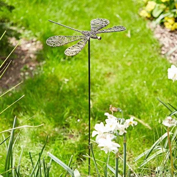 Paper High Tramea Metal Dragonfly Garden Stake Decoration