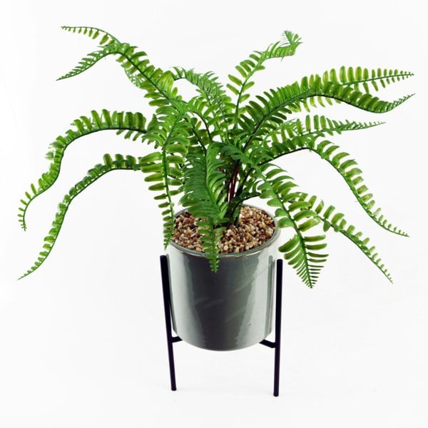 Leaf 40cm Artificial Fern with Ceramic Planter & Stand