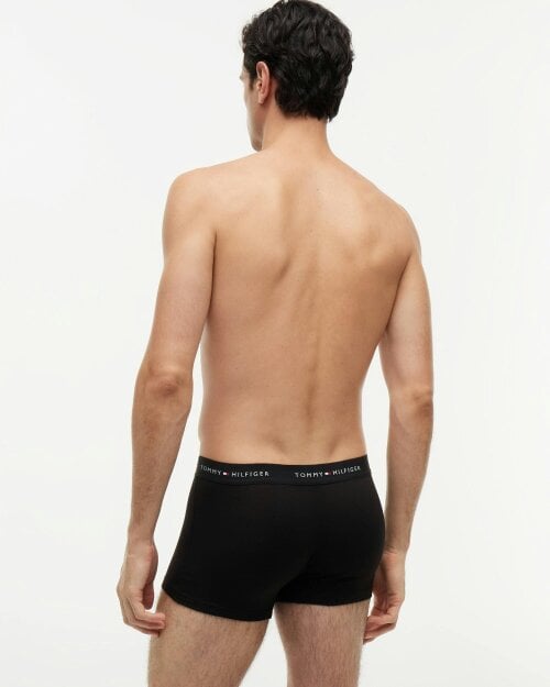 Tommy Hilfiger 3-Pack Logo Waistband Mens Trunks - Grey Heather/Black/White