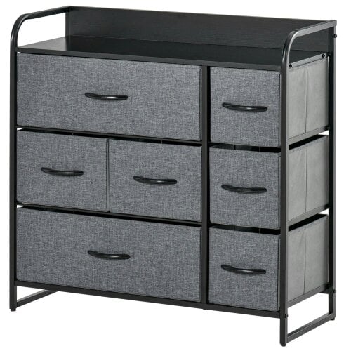 Wyld Haus Lizi Fabric And Metal Grey 7 Drawer Foldable Storage Chest