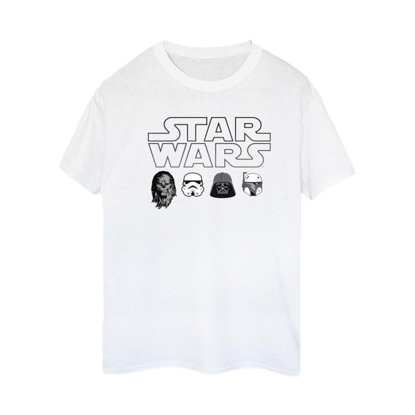 Star Wars Womens/Ladies Character Heads Cotton Boyfriend T-Shirt - White