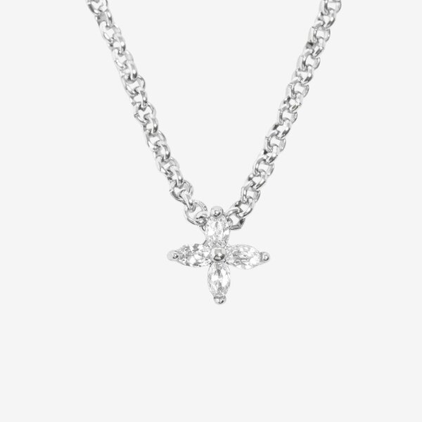 Uchi & Soto Kinmokusei Silver Floral Pendant Necklace