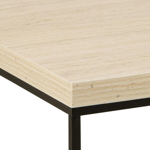 Wyld Haus Hazelmere Travertine Table Black Metal Legs