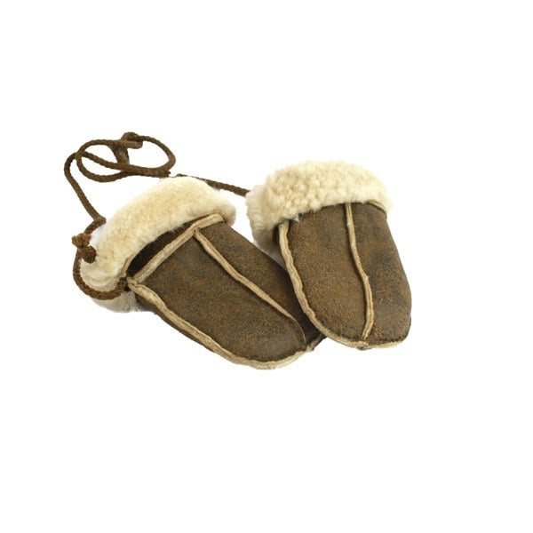 Eastern Counties Leather Childrens/Kids Corded Sheepskin Mittens - Vintage Brown