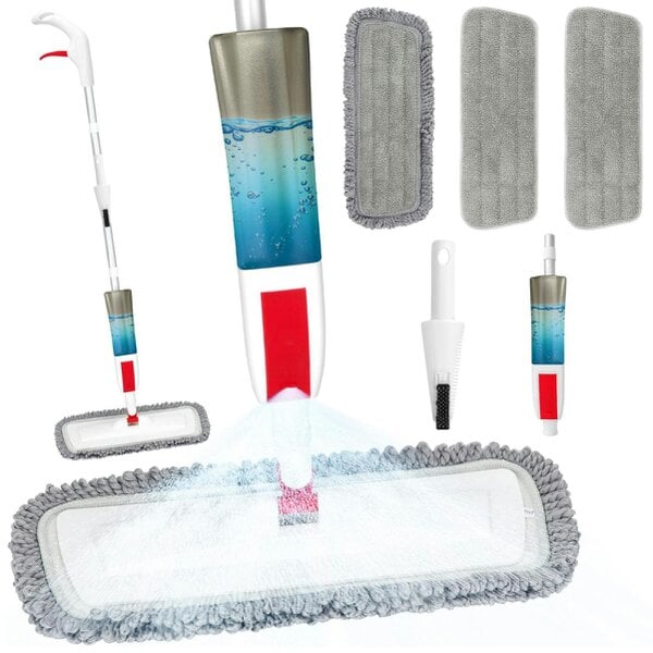 deAO Spray Mop for Hardwood & Tile Floors with 3 Microfiber Pads & Refillable Bottle