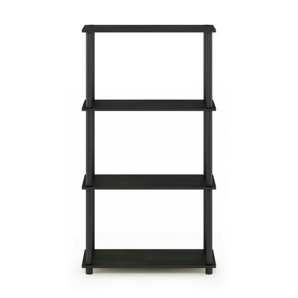 WALPLUS Turn-N-Tube 4-Tier Multipurpose Shelf Display Rack, Americano/Black perfect for organized storage and display