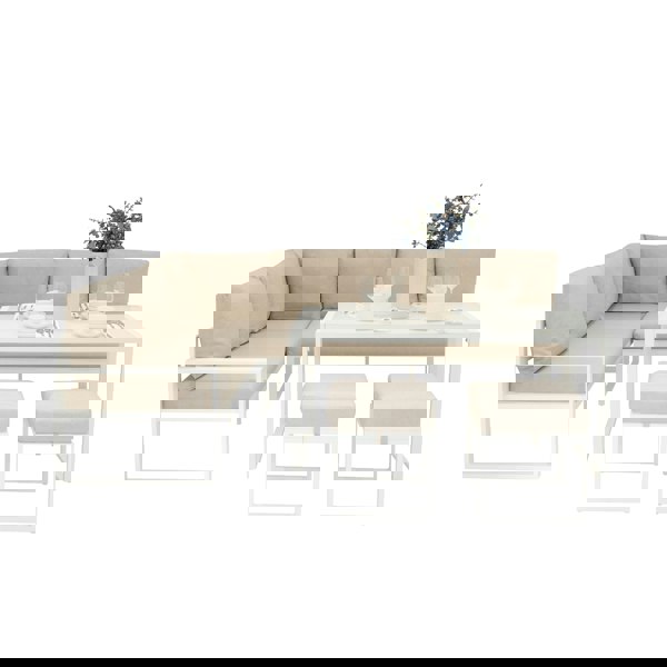 Jardi Aluminium Corner Sofa Set - White