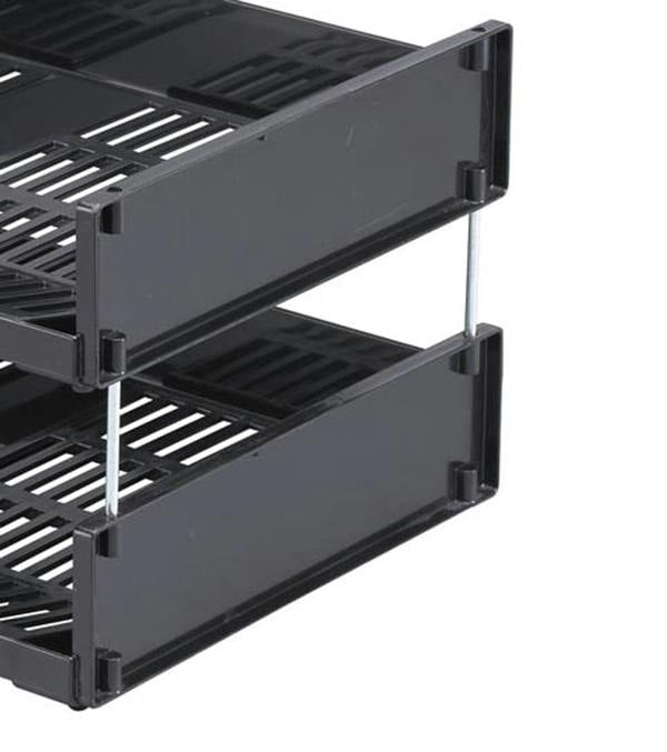 Durable OPTIMO Stainless Steel Letter Tray Risers Spacers | Silver