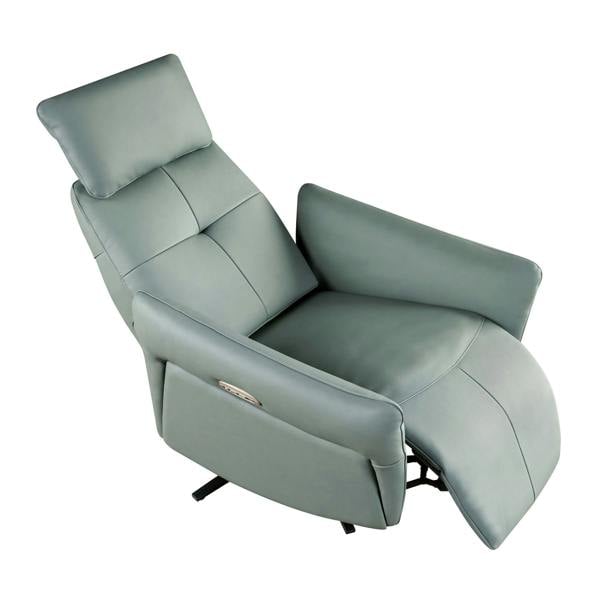 Angel Cerdá Turquoise green leather swivel relax armchair 5174