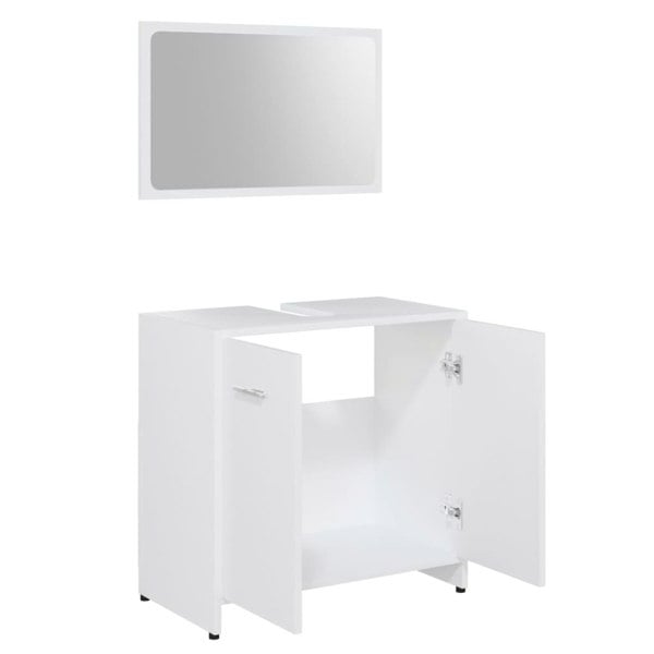Berkfield Bathroom Furniture Set White Engineered Wood