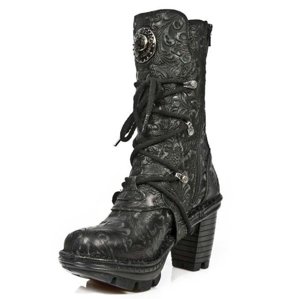 New Rock Ladies Floral Gothic Leather Boots- NEOTR005-S25