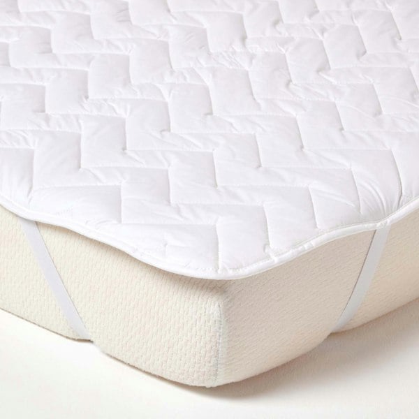 HOMESCAPES Cotton Deep Quilted Super King Size Mattress Topper