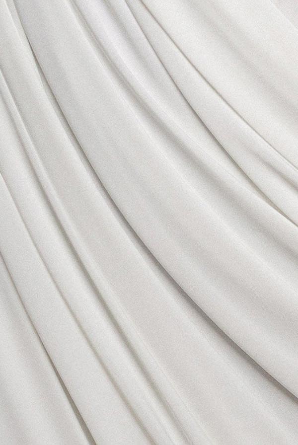 Off Shoulder Gathered Panel Soft Touch Maxi Dress - White DR5087