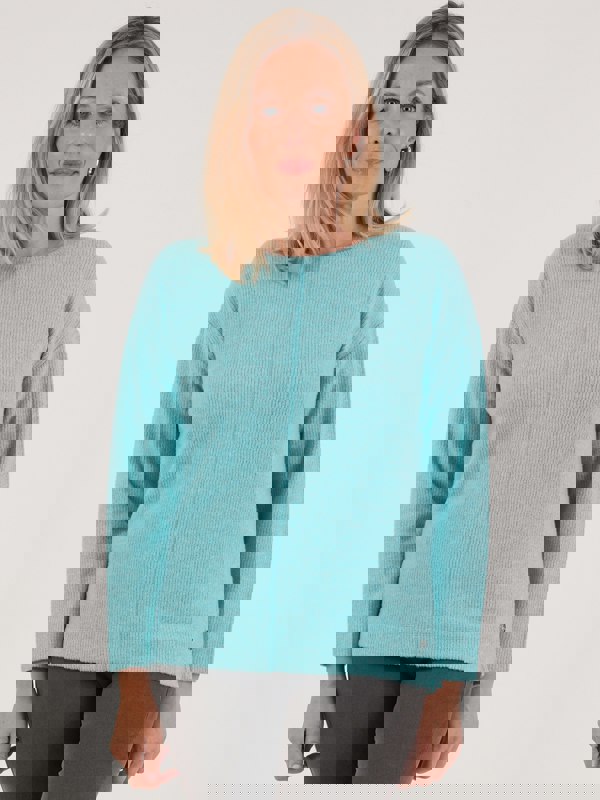 PennyPlain Crew Neck Long Sleeve Top - Opal