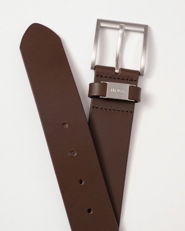 BOSS Orange Connio Mens Leather Belt NOS - Dark Brown 202