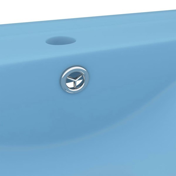Berkfield Luxury Basin with Faucet Hole Matt Light Blue 60x46 cm Ceramic