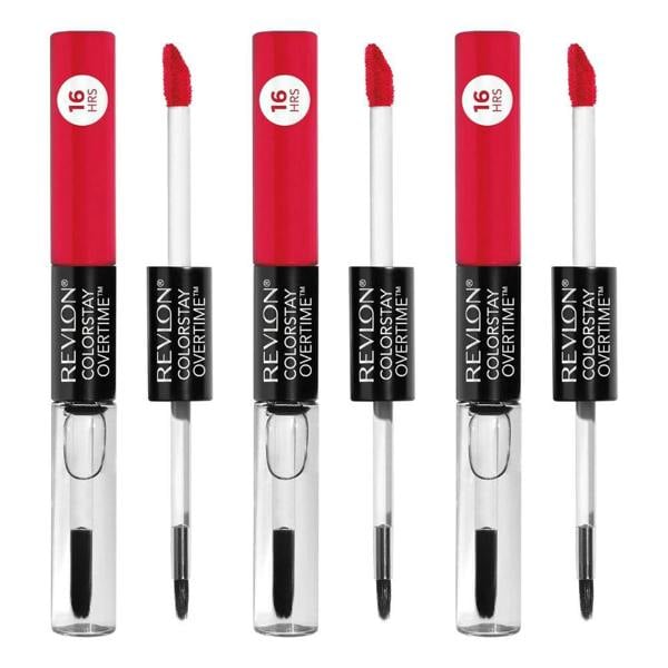 Revlon 3 x Revlon Colorstay Overtime Dual Ended Lipcolor - 040 Forever Scarlet