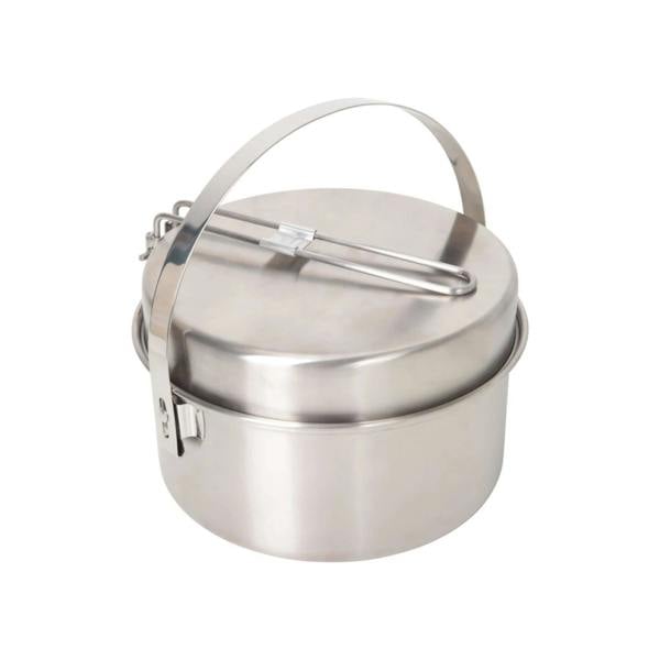 Mountain Warehouse Stainless Steel Camping Family Cookware Set - Silver