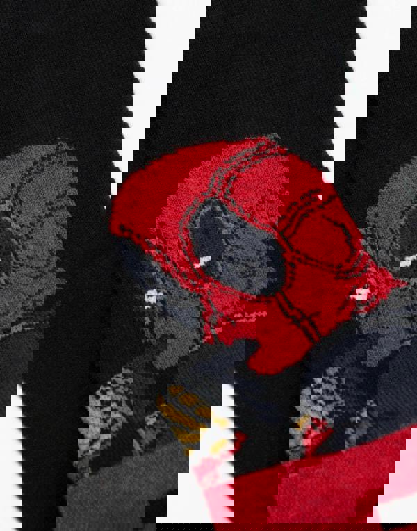 Marvel Mens Black Deadpool Calf Socks Set of 5