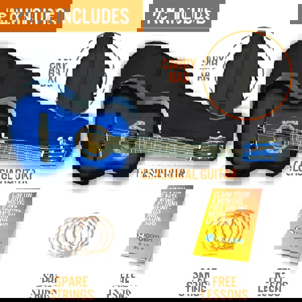 3rd Avenue Full Size Classical Guitar Pack Blueburst Classical Guitars#Colour_Blueburst