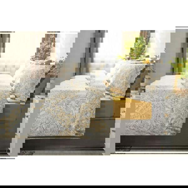 Belledorm Maya Paisley Duvet Cover Set - White/Grey/Oyster - 