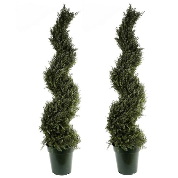 Leaf 120cm Pair of UV Resistant Cypress Spiral Tree - 1848 Leaves