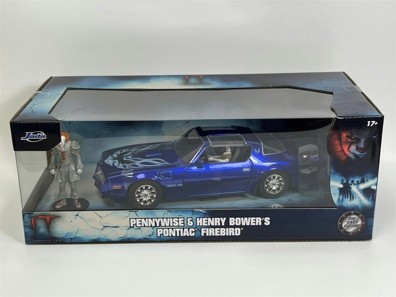 Jada Pennywise Figure And Henry Bowers Pontiac Firebird 1:24 Jada 31118