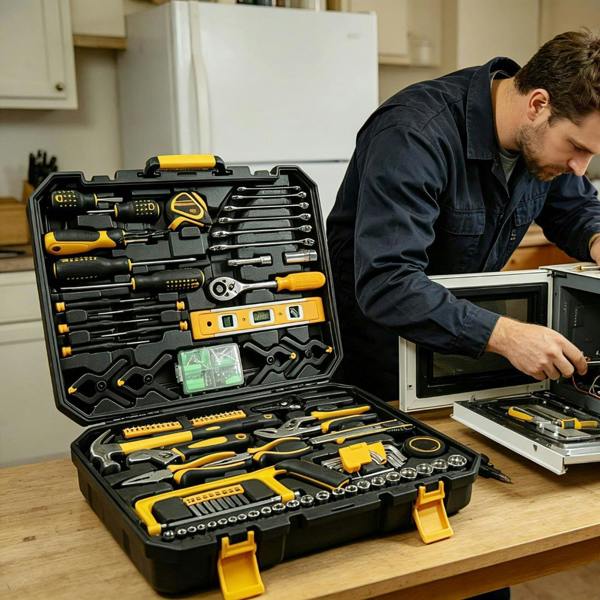 Gr8 Home 198 Piece Household Tool Kit Hand Tools Socket Ratchet Spanner DIY Repair Set