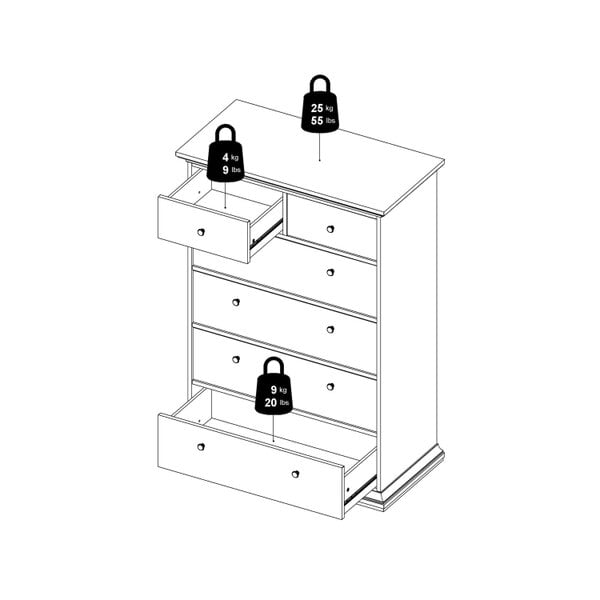 Wyld Haus Osaka Farmhouse Dark Grey Wooden Chest 6 Drawers