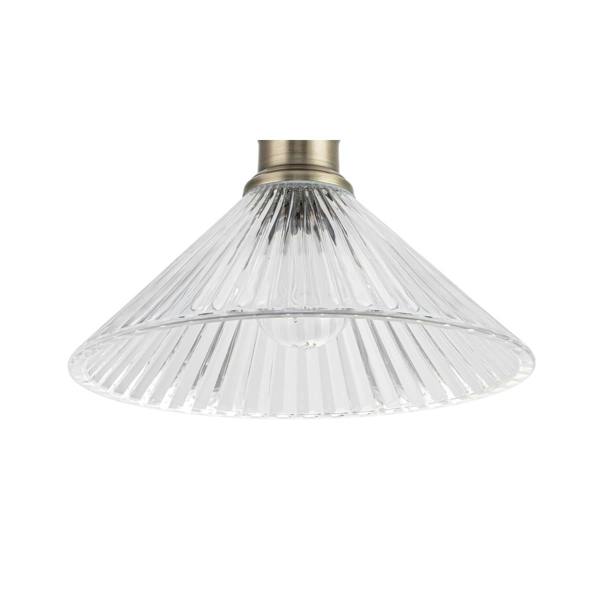 COSYLYTE Bowley Bathroom Ribbed Glass Ceiling Flush Light