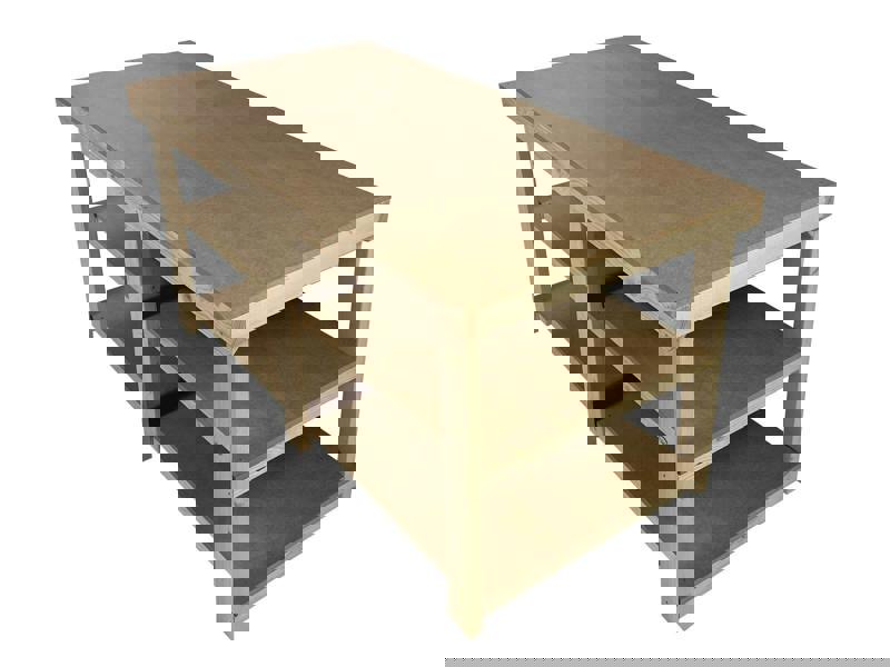 Arbor Garden Solutions Wooden Workbench MDF Top Depth-3ft With Double Shelf