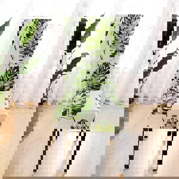 Anyseat Chair Cover Green Leaves Design with Anti-Dirt and Elastic Material for Dining Room Kitchen Wedding Hotel Banquet Restaurant