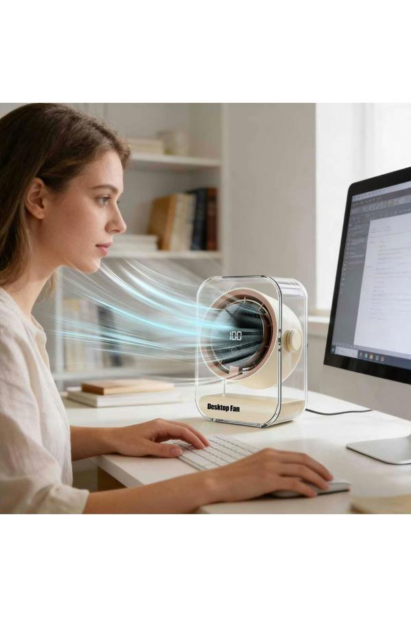Dyzi Smart Desktop Fan 100 Speed Rechargeable Silent Table Fan