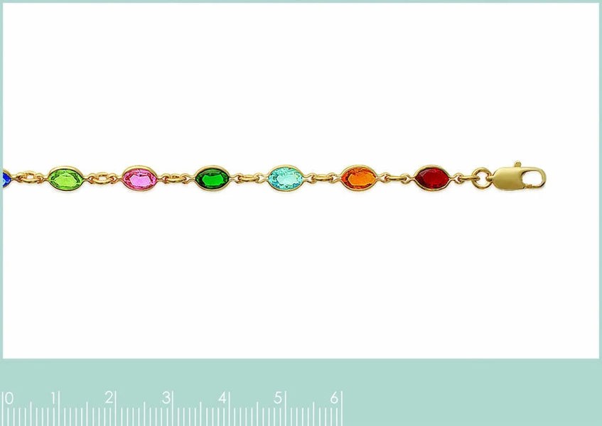 18ct Gold Vermeil Multi Gemstone Necklace, Colourful Gem Stone Necklace, Rainbow Birthstone Necklace, Multicoloured Crystal Necklace