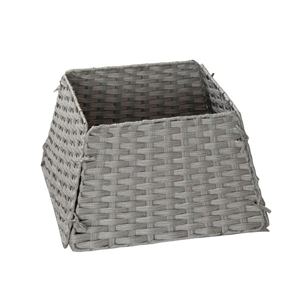 Samuel Alexander 47cm x 46cm Samuel Alexander Foldable Rattan Christmas Tree Skirt in Grey
