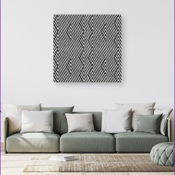 Warren Reed Oblique Black Grunge Pattern Canvas