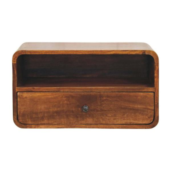 Artisan Furniture Solid Wood Avora Wall-Mounted Chestnut Nightstand