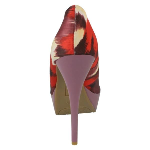 Spot On Ladies Spot On High Heel Platform Open Toe Court Shoe