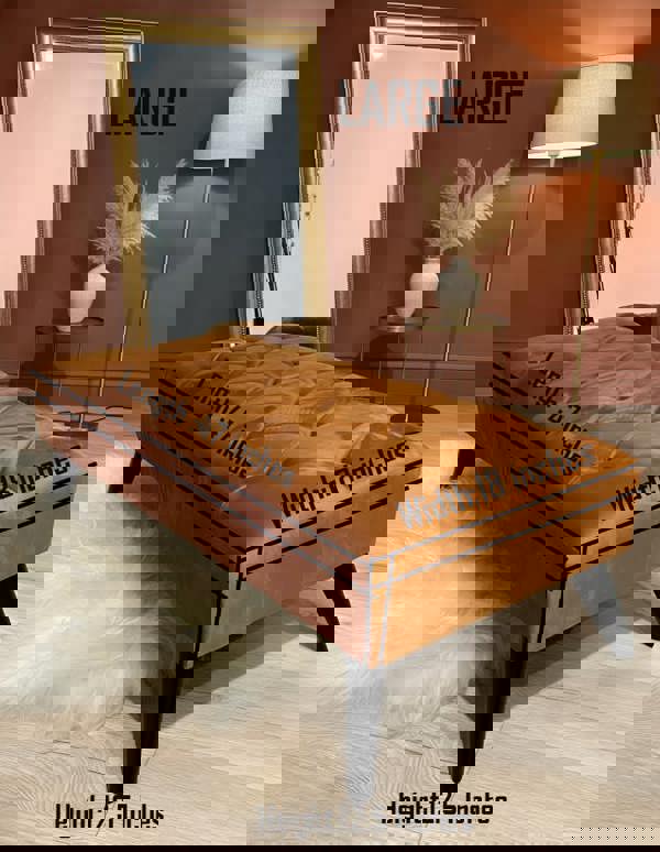 ISTOOLS Premium Burnt Orange Velvet Footstool Pouffe – Luxury UK Ottoman