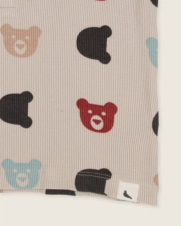 Stone Smiling Bear Print Top And Short Set - image 4