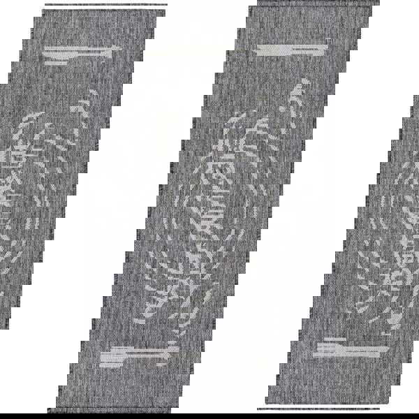 Kitchen Bon Appetit Grey Runner Flatweave Rug