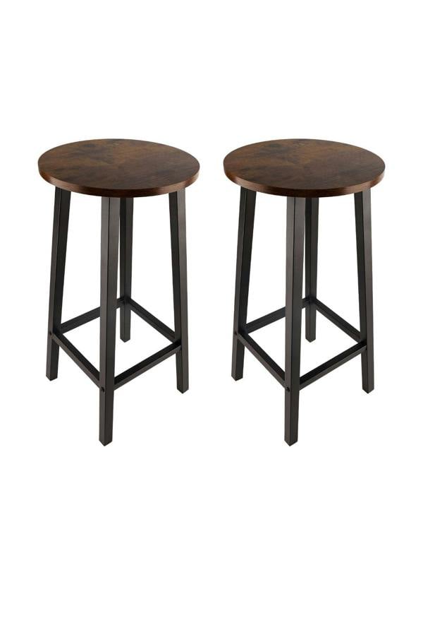 Groundlevel Set of 2 Wooden Bar Stools