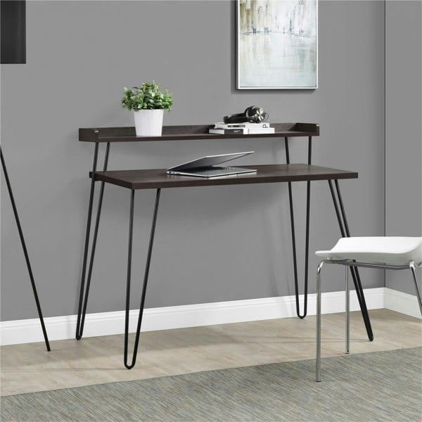 Dorel Home Haven Retro Desk with Riser in Espresso Colour